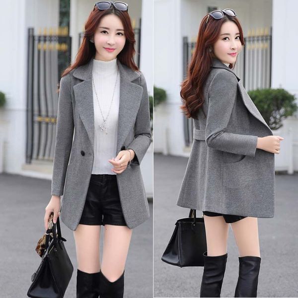fashion slim one buttoned woolen temperament coat women's autumn and winter new style, Black
fashion slim one buttoned woolen temperament coat women's autumn and winter new style, Black