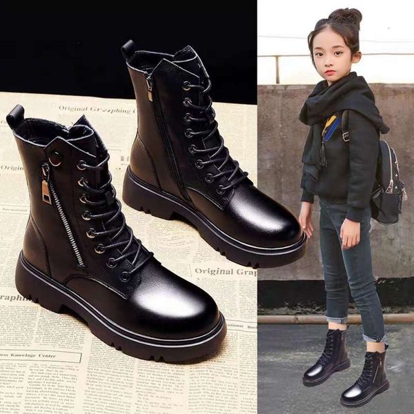 red sho girl' 2020 new net add-on children' foreign sle korean short boots, Black;grey
red sho girl' 2020 new net add-on children' foreign sle korean short boots, Black;grey