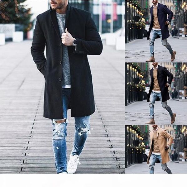 autumn winter mens fleece blends jacket male overcoat casual solid slim collar coats long cotton trench coat fz2371, Tan;black
autumn winter mens fleece blends jacket male overcoat casual solid slim collar coats long cotton trench coat fz2371, Tan;black