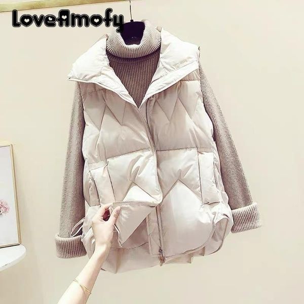 women's vests women winter vest female down warm cotton parkas jacket wtih turn collar pure color loose casual streetwear 2021 1, Black;white
women's vests women winter vest female down warm cotton parkas jacket wtih turn collar pure color loose casual streetwear 2021 1, Black;white