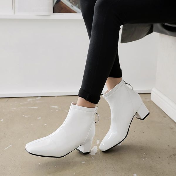 casual comfortable square toe ankle boots metal circle decoration zipper finish high heels with thick riding boots women's shoes, Black
casual comfortable square toe ankle boots metal circle decoration zipper finish high heels with thick riding boots women's shoes, Black