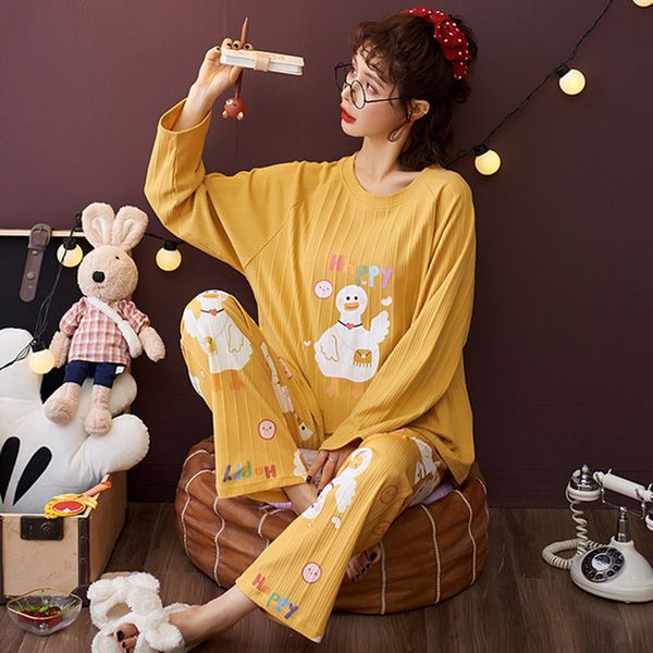 2021 new style women's autumn spring pajama set sweet sleepwear o neck long sleeve printing casual female homewear ladies bjmh, Black;red
2021 new style women's autumn spring pajama set sweet sleepwear o neck long sleeve printing casual female homewear ladies bjmh, Black;red