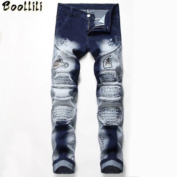 2020 autumn winter men's patchwork ripped stretch jeans trendy holes straight denim trouers1, Blue
2020 autumn winter men's patchwork ripped stretch jeans trendy holes straight denim trouers1, Blue