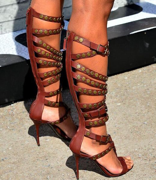 toenail summer open buckles women metal rivets knee braces ladies heels high fashion gladiator shoes party boots 4er8, Black
toenail summer open buckles women metal rivets knee braces ladies heels high fashion gladiator shoes party boots 4er8, Black
