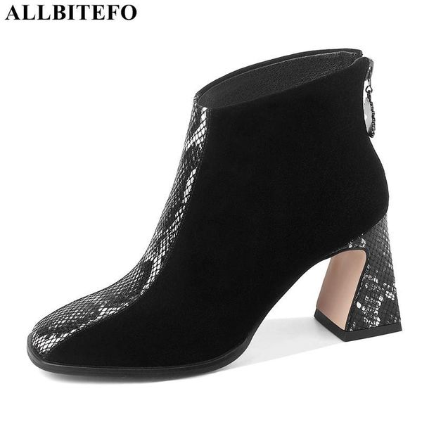 allbitefo size 34-41 snake texture design genuine leather women boots women heels fashion women's ankle boots motocycle, Black
allbitefo size 34-41 snake texture design genuine leather women boots women heels fashion women's ankle boots motocycle, Black