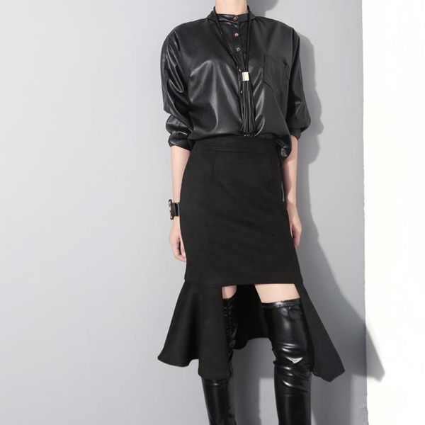 women's jackets almoda 2021 european and american pu black jacket women stylish pocket three quarter sleeve fall short shirt cardigans, Black;brown
women's jackets almoda 2021 european and american pu black jacket women stylish pocket three quarter sleeve fall short shirt cardigans, Black;brown
