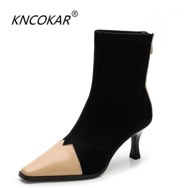boots kncokar spring and autumn fashion high heel ankle thin square head stretch1, Black
boots kncokar spring and autumn fashion high heel ankle thin square head stretch1, Black