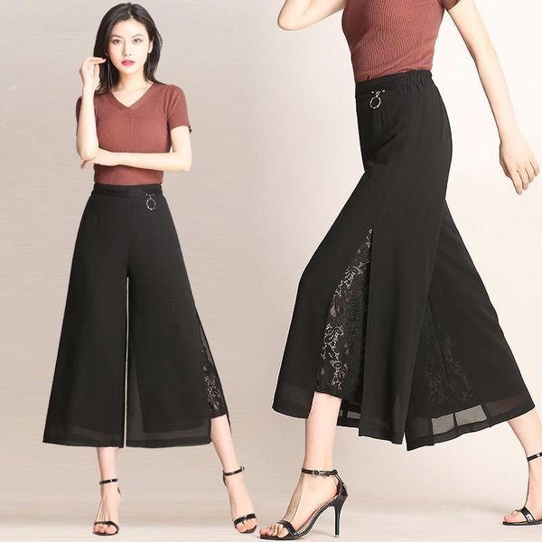 tingyili chiffon lace palazzo pants women summer plus size loose pants elegant office ladies black blue khaki pants, Black;white
tingyili chiffon lace palazzo pants women summer plus size loose pants elegant office ladies black blue khaki pants, Black;white