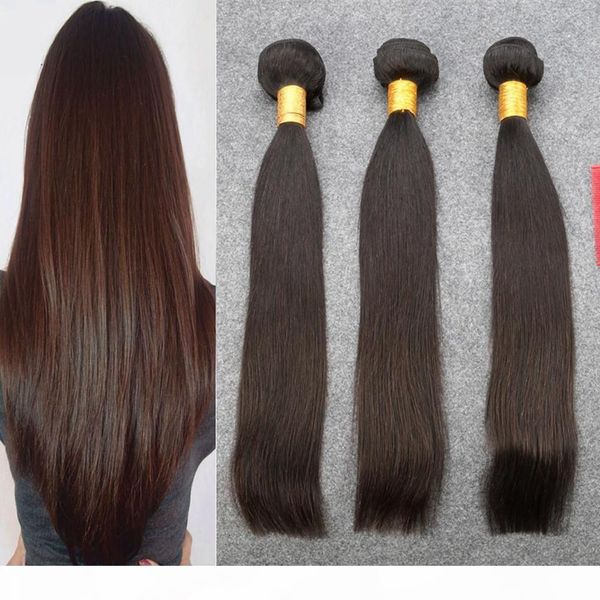 brazilian virgin hair straight unprocessed hair 3 bundles 100% virgin human hair straight 100g bundles dhl free, Black
