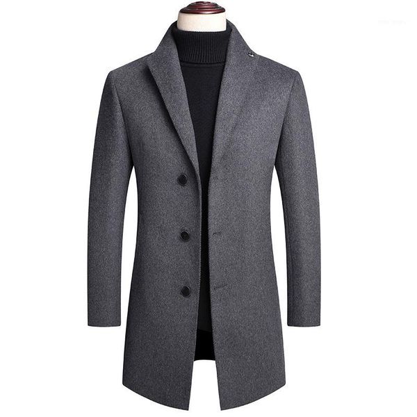 windbreaker men's mid-length korean version woolen coat long jacket men1, Black 
windbreaker men's mid-length korean version woolen coat long jacket men1, Black