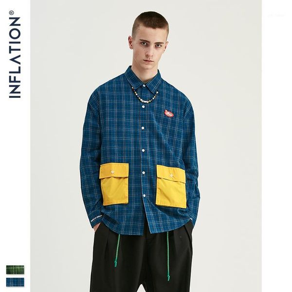 inflation classic plaid shirt men streetwear loose shirt 2020 fw men cotton oversized long sleeve 92118w1, White;black
inflation classic plaid shirt men streetwear loose shirt 2020 fw men cotton oversized long sleeve 92118w1, White;black