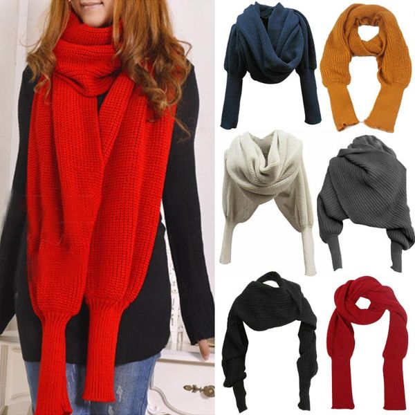 scarves solid color women winter autumn fashion knitted sweater warm scarf with sleeve wrap shawl, Blue;gray
scarves solid color women winter autumn fashion knitted sweater warm scarf with sleeve wrap shawl, Blue;gray