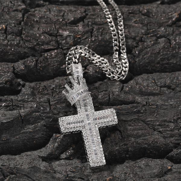luxury brand micro insert hip hop crown cross pendant necklace for man women lovers gift, Silver
luxury brand micro insert hip hop crown cross pendant necklace for man women lovers gift, Silver