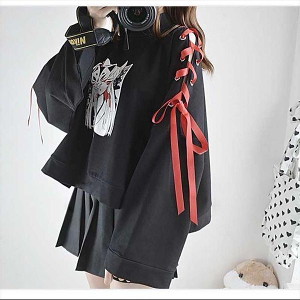 japanese lolita sweatshirt women vintage harajuku anime fox print lace up long sleeve hoodie shirts dark girl punk street, Black
japanese lolita sweatshirt women vintage harajuku anime fox print lace up long sleeve hoodie shirts dark girl punk street, Black