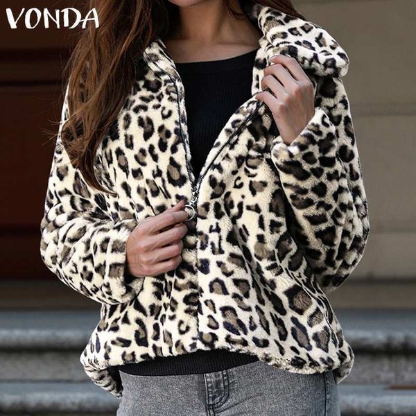 2019 vonda women's fashion long sleeve casual warm fleece jackets leopard print cardigan oversized winter faux fur coats outwear t20011, Black;brown
2019 vonda women's fashion long sleeve casual warm fleece jackets leopard print cardigan oversized winter faux fur coats outwear t20011, Black;brown