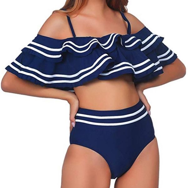 2019 new bikini double lotus leaf one shoulder swimsuit solid color beach swimsuit, White;black
2019 new bikini double lotus leaf one shoulder swimsuit solid color beach swimsuit, White;black