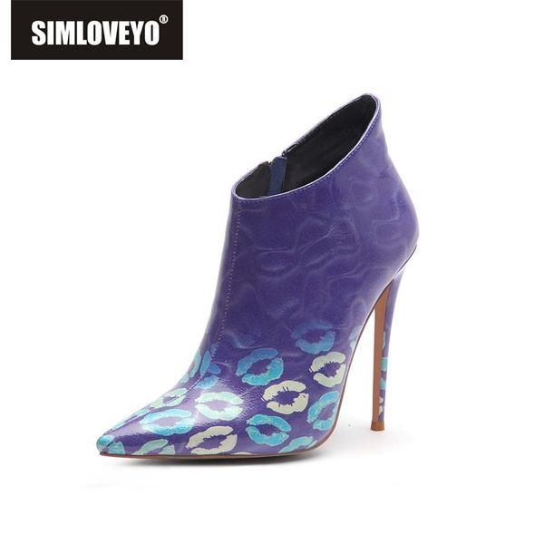 simloveyo 2020 thin high heels boots for women lady patent leather ankle boots pointed toe lip print british style botas mujer, Black
simloveyo 2020 thin high heels boots for women lady patent leather ankle boots pointed toe lip print british style botas mujer, Black
