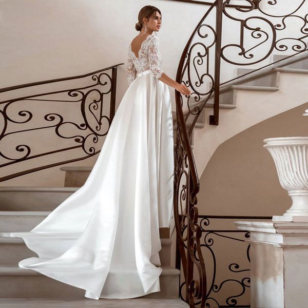 2021 new lace v-neck half-sleeves novia*1087*satin wedding dressed robe soiree bride to be f952, Blue;red
2021 new lace v-neck half-sleeves novia*1087*satin wedding dressed robe soiree bride to be f952, Blue;red