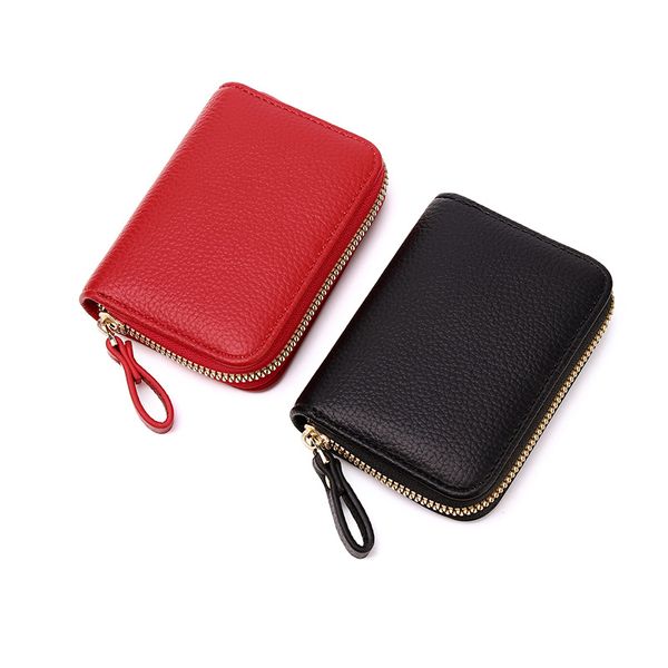 men women's leather rfid small indexer wallet billfold card holders coin purses, Red;black
men women's leather rfid small indexer wallet billfold card holders coin purses, Red;black