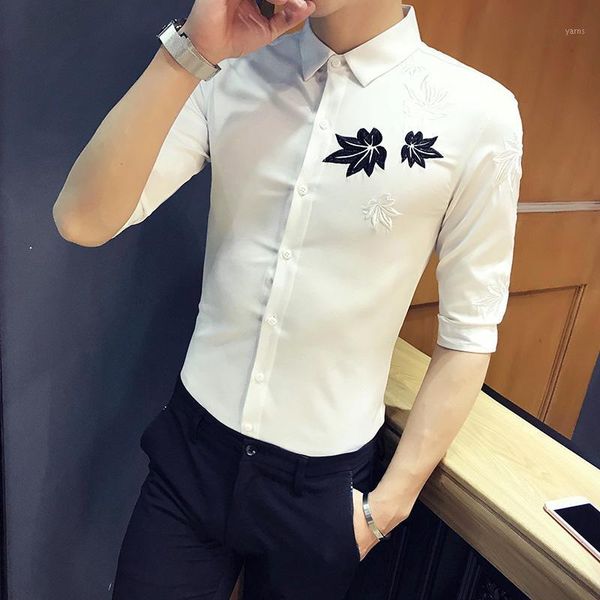 fashion embroidery shirt men summer 2020 new half sleeve mens casual shirts all match slim fit streetwear blouses1, White;black
fashion embroidery shirt men summer 2020 new half sleeve mens casual shirts all match slim fit streetwear blouses1, White;black