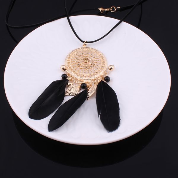 tenande design jewelry gypsy feather tassels necklaces for women gold color hollow disc leather rope necklaces & pendants colar, Silver
tenande design jewelry gypsy feather tassels necklaces for women gold color hollow disc leather rope necklaces & pendants colar, Silver