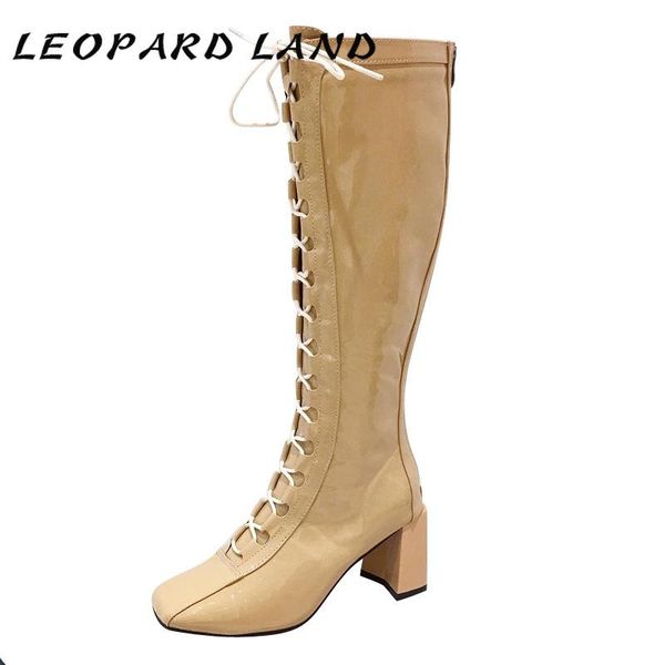 boots leopard land winter patent leather below the knee slimming thick heel lace-up women's high heels -365-1, Black
boots leopard land winter patent leather below the knee slimming thick heel lace-up women's high heels -365-1, Black