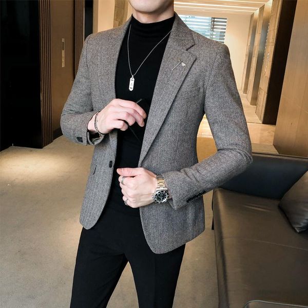 blazer masculino autumn winter woolen men blazers single button casual slim suit jacket business wedding dress coat ropa hombre, White;black
blazer masculino autumn winter woolen men blazers single button casual slim suit jacket business wedding dress coat ropa hombre, White;black