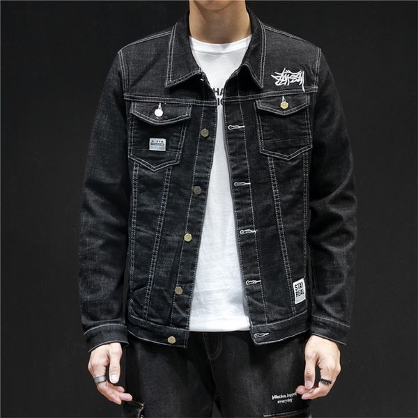 casual and simple men slim embroidery blue & black cotton denim jacket hip hop jeans jackets coat plus szie 5xl 201218, Black;brown
casual and simple men slim embroidery blue & black cotton denim jacket hip hop jeans jackets coat plus szie 5xl 201218, Black;brown