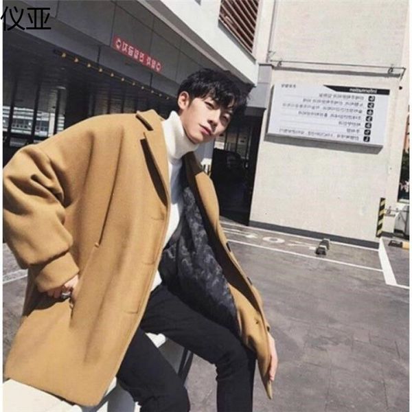 men's autumn winter tweed coat korean version loose thiened jaet middle and long windbreaker, Tan;black
men's autumn winter tweed coat korean version loose thiened jaet middle and long windbreaker, Tan;black