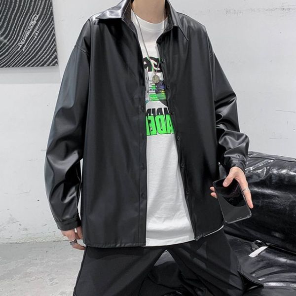 autumn black leather men's fashion casual motorcycle jackets mens streetwear wild loose hip-hop bomber jacket men m-2xl