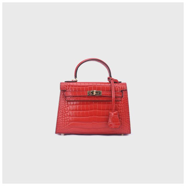 red 2nd generation little kelly leather alligator mini handbag with stylish and stylish cross - shoulder bag, Black;red
red 2nd generation little kelly leather alligator mini handbag with stylish and stylish cross - shoulder bag, Black;red