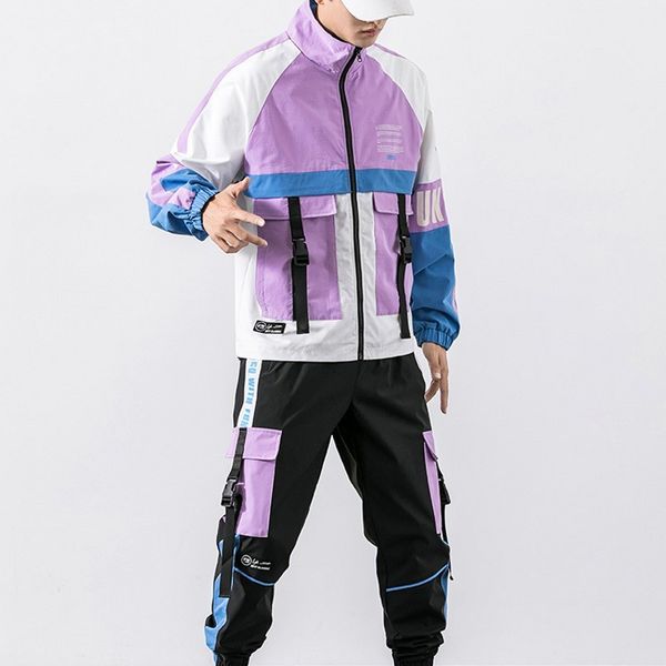 men's sportswear fashion hip hop workwear tracksuit jacket+pants patchwork 2 piece set baseball sports suit for men clothing, Gray
men's sportswear fashion hip hop workwear tracksuit jacket+pants patchwork 2 piece set baseball sports suit for men clothing, Gray