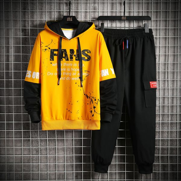 2 pieces sets tracksuit men hoodie hooded men's sportswear sets 2020 winter yellow joggers suit sets man hoodies clothing, Gray
2 pieces sets tracksuit men hoodie hooded men's sportswear sets 2020 winter yellow joggers suit sets man hoodies clothing, Gray