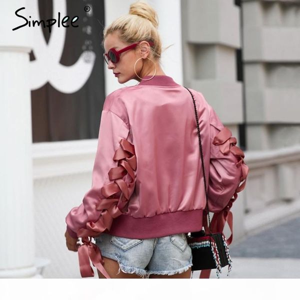 simplee basic army green bomber jacket coat women satin lace up pocket biker jacket outerwear autumn winter casual streetwear s18101204, Black;brown
simplee basic army green bomber jacket coat women satin lace up pocket biker jacket outerwear autumn winter casual streetwear s18101204, Black;brown