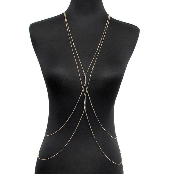 Gold Color Chain Necklaces For Women Jewelry Accessories Rhinestones Inlay Multilayer Metal Chain Beach Necklace Sexy Body UKEM, Silver
Gold Color Chain Necklaces For Women Jewelry Accessories Rhinestones Inlay Multilayer Metal Chain Beach Necklace Sexy Body UKEM, Silver