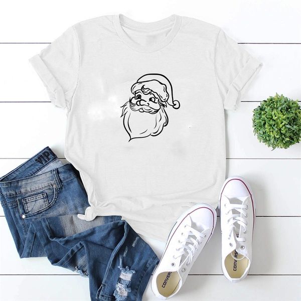 lh20175 summer personality cute christmas santa claus printed pattern all-match casual comfortable round neck t-shirt women, White
lh20175 summer personality cute christmas santa claus printed pattern all-match casual comfortable round neck t-shirt women, White
