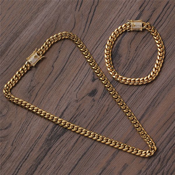 8mm 18/20inch gold plated bling cz lock gold plated stainless steel cuban chain necklace bracelet for men punk jewelry wholesale, Silver
8mm 18/20inch gold plated bling cz lock gold plated stainless steel cuban chain necklace bracelet for men punk jewelry wholesale, Silver