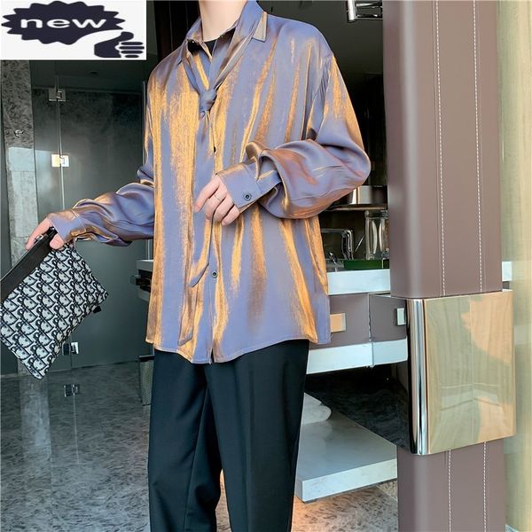 fashion shiny nightclub mens loose long sleeve lace up shirt korean style personality male casual solid button shirts c1210, White;black
fashion shiny nightclub mens loose long sleeve lace up shirt korean style personality male casual solid button shirts c1210, White;black