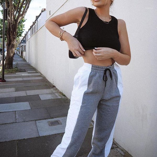 casual spliced panelled women jogger baggy sweatpants elastic high waist harem pants female hip hop trousers autumn1, Black;white
casual spliced panelled women jogger baggy sweatpants elastic high waist harem pants female hip hop trousers autumn1, Black;white