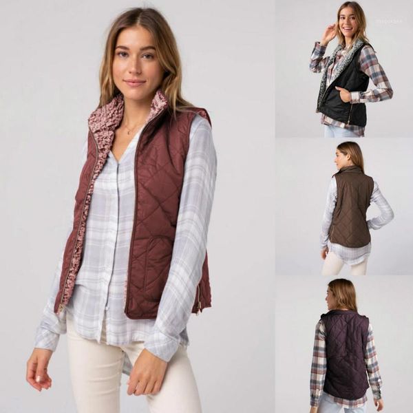 women's fall / winter stand collar reversible vest fall / winter casual zip slant pocket sleeveless coat1, Black;white
women's fall / winter stand collar reversible vest fall / winter casual zip slant pocket sleeveless coat1, Black;white
