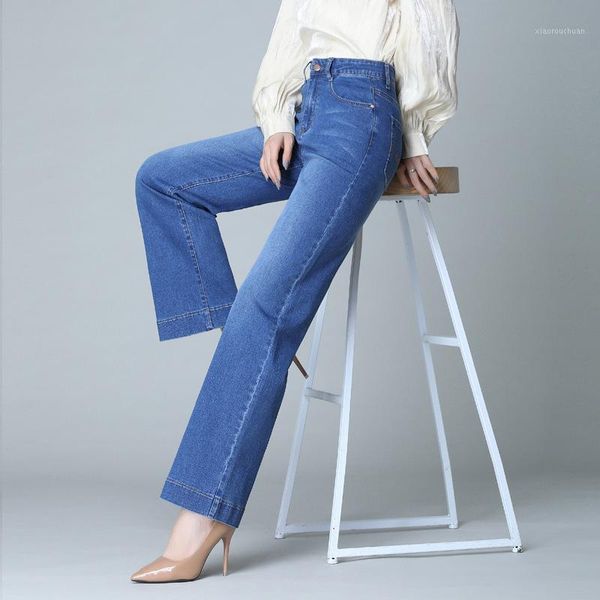2020 women's autumn and winter new high waist wide leg jeans fashion plus fertilizer to increase loose casual trousers1, Blue
2020 women's autumn and winter new high waist wide leg jeans fashion plus fertilizer to increase loose casual trousers1, Blue