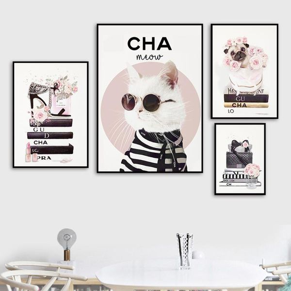 fashion book cat perfume flower with logo wall art canvas painting nordic posters and prints wall pictures for living room decor
fashion book cat perfume flower with logo wall art canvas painting nordic posters and prints wall pictures for living room decor