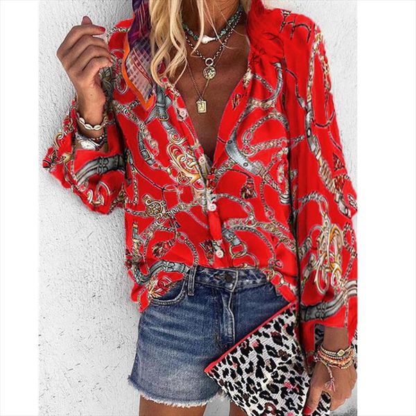 long sleeves casual women blouses v neck button cardigan loose print office ladies 2020 thin spring summer blouses, White
long sleeves casual women blouses v neck button cardigan loose print office ladies 2020 thin spring summer blouses, White