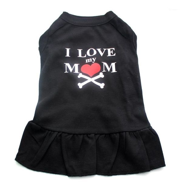 dog pet dress shirt cat puppy vest 100% cotton summer clothes"i love my mom" design 5 sizes 4 colours1