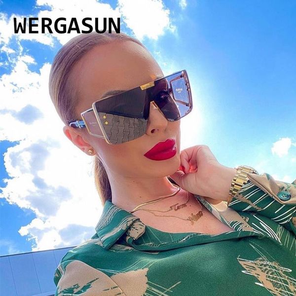 sunglasses wergasun fashion vintage oversized square women brand designer super big one piece sun glasses men luxury shades, White;black
sunglasses wergasun fashion vintage oversized square women brand designer super big one piece sun glasses men luxury shades, White;black