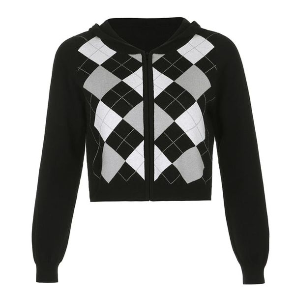 women's knits & tees autumn women knitted sweater vintage geometric rhombic cardigan 2021 casual long sleeve hooded elegant outerwear, White
women's knits & tees autumn women knitted sweater vintage geometric rhombic cardigan 2021 casual long sleeve hooded elegant outerwear, White