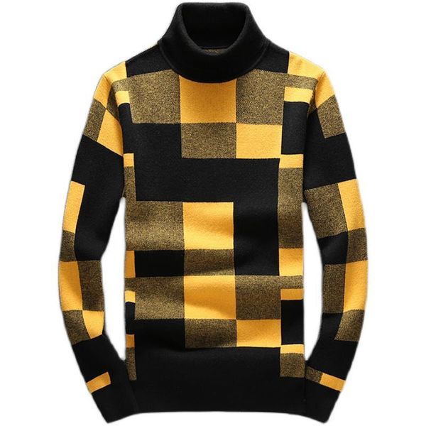 autumn and winter men's foldable high neck woolen sweater thick warm checkered fashion jacquard handsome light luxury sweater, White;black
autumn and winter men's foldable high neck woolen sweater thick warm checkered fashion jacquard handsome light luxury sweater, White;black