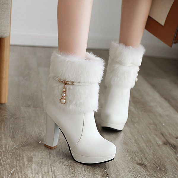 2020 new women's ankle high-heeled boots, platform, granular skin, warm ladies, winter stuffed booties, 34-43-sized, Black
2020 new women's ankle high-heeled boots, platform, granular skin, warm ladies, winter stuffed booties, 34-43-sized, Black