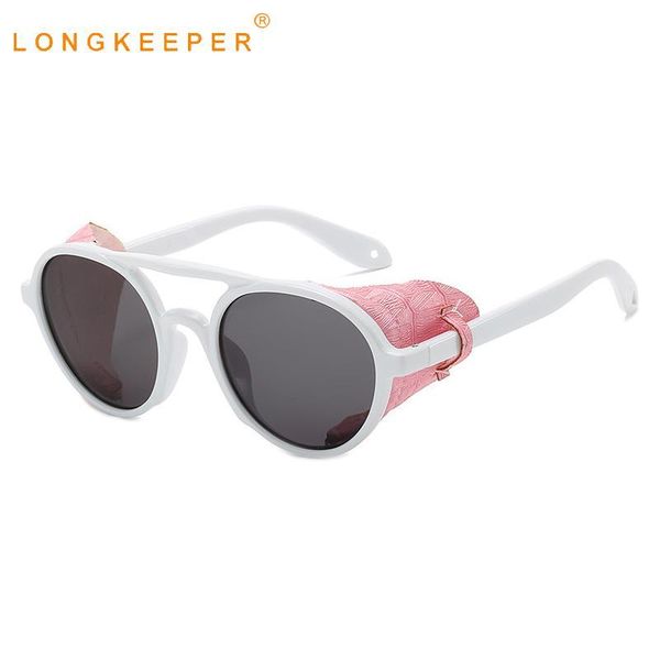 round steampunk sunglasses men women vintage leather side shield sun glasses cool punk uv400 eyewear oculos masculino, White;black
round steampunk sunglasses men women vintage leather side shield sun glasses cool punk uv400 eyewear oculos masculino, White;black