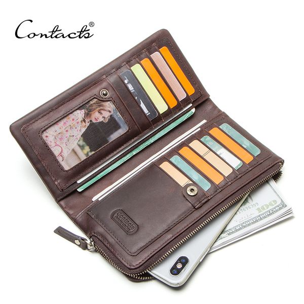contact's genuine leather vintage wallet men for cell phone man's clutch long wallets men's coin purse male cuzdan card holde, Red;black
contact's genuine leather vintage wallet men for cell phone man's clutch long wallets men's coin purse male cuzdan card holde, Red;black